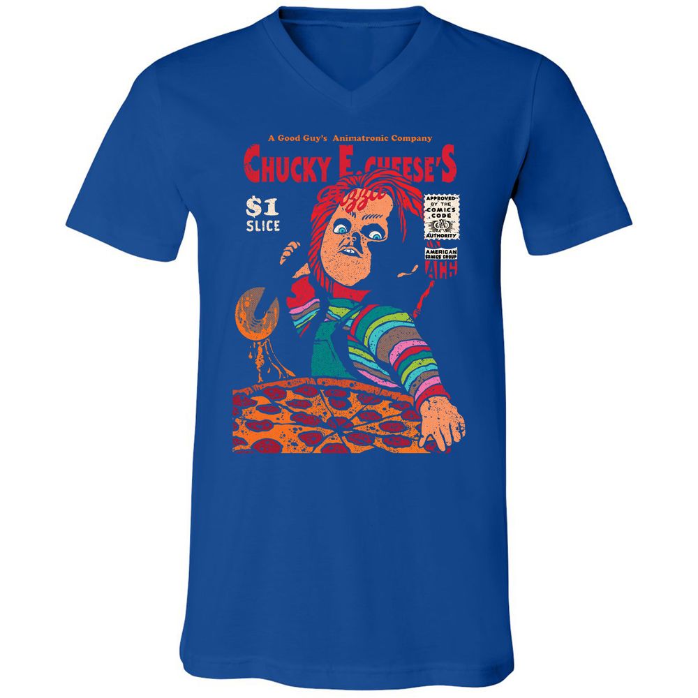 Unisex V-Neck T-Shirt - ZA5TBDM3 - True Royal - 4