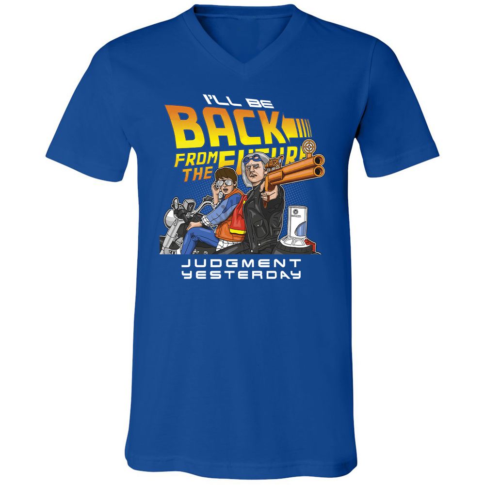 Unisex V-Neck T-Shirt - TUPHZ615 - True Royal - 4