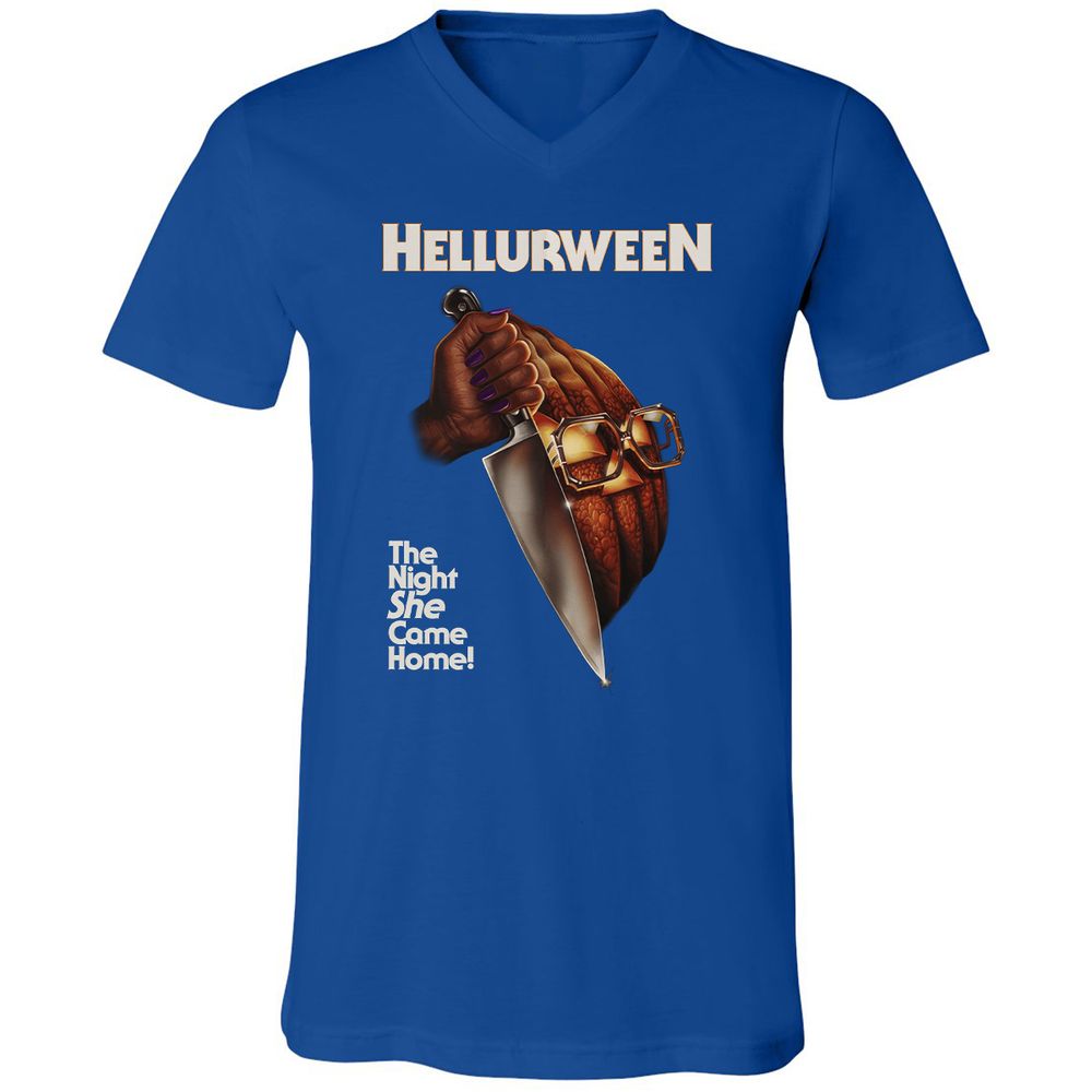 Unisex V-Neck T-Shirt - DZZT4R4M - True Royal - 4