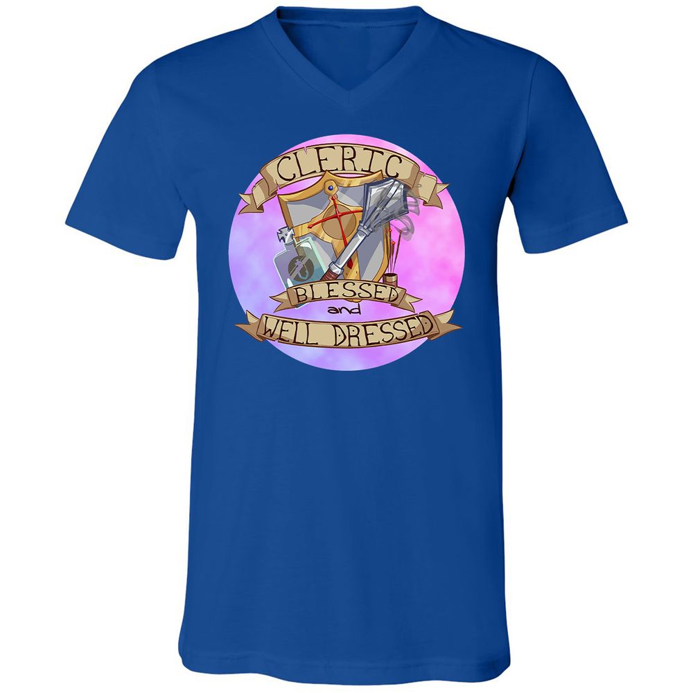 Unisex V-Neck T-Shirt - KEV3XK68 - True Royal - 4