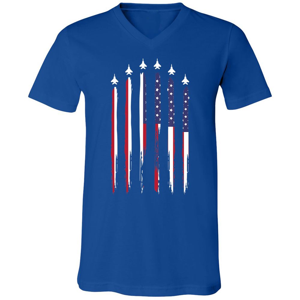 Unisex V-Neck T-Shirt - NTKJLJN9 - True Royal - 4