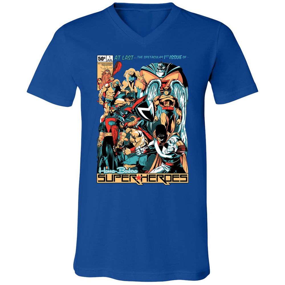 Unisex V-Neck T-Shirt - C4RNGJXQ - True Royal - 4