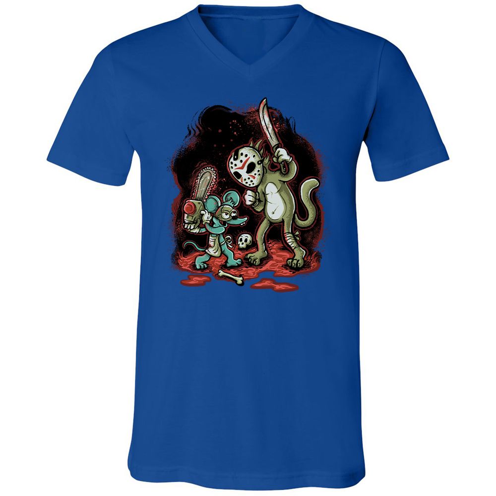 Unisex V-Neck T-Shirt - Y1M316Y4 - True Royal - 4
