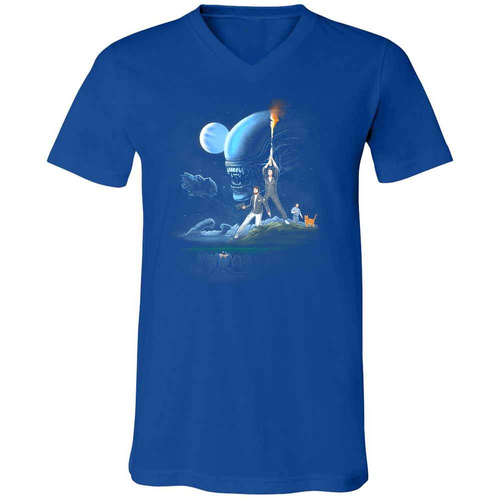 Unisex V-Neck T-Shirt - DJBBM2E9 - True Royal - 4