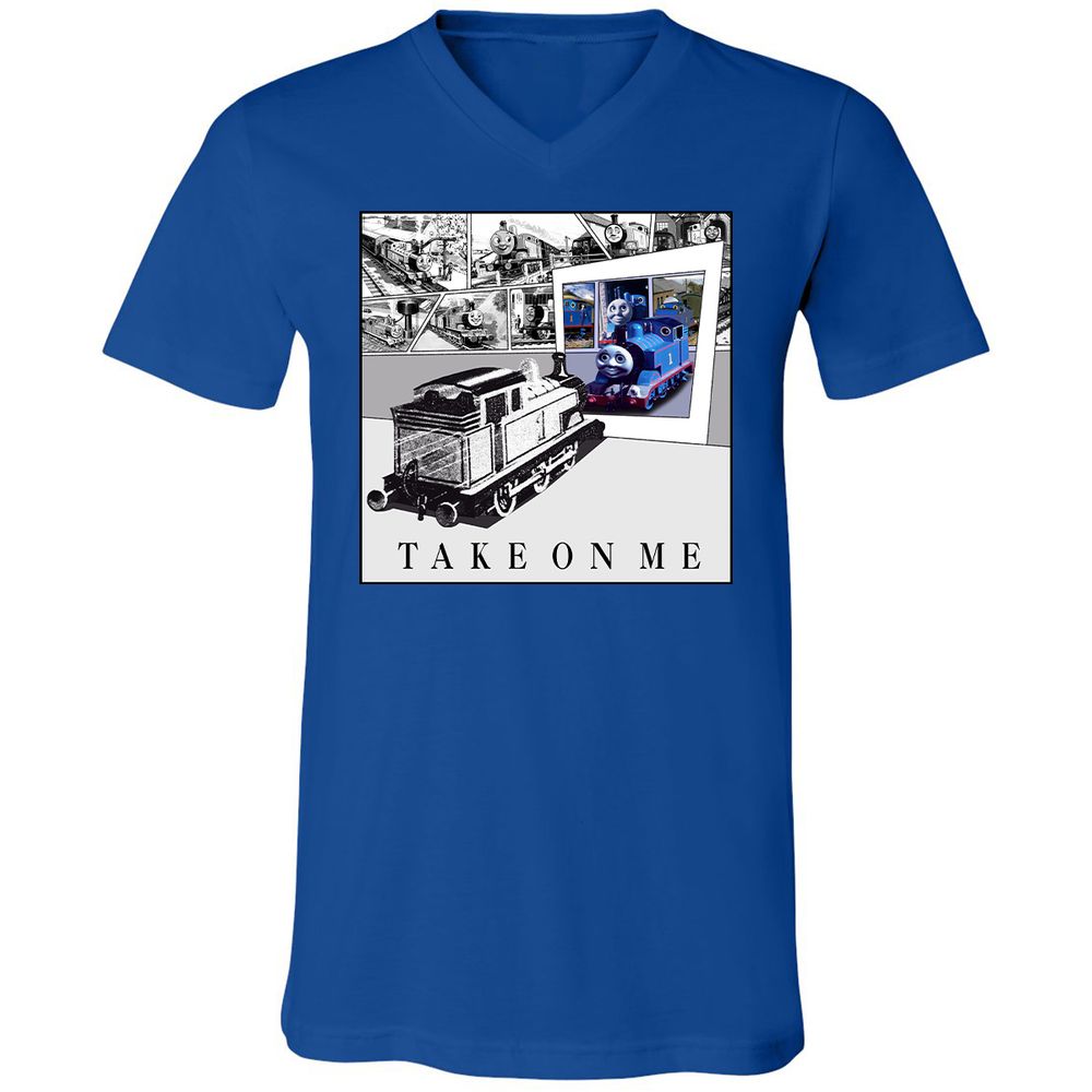 Unisex V-Neck T-Shirt - Q46QBWVE - True Royal - 4