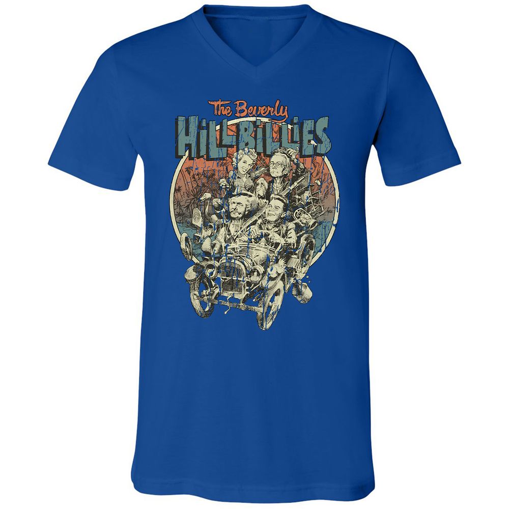 Unisex V-Neck T-Shirt - KXGQ6THJ - True Royal - 4