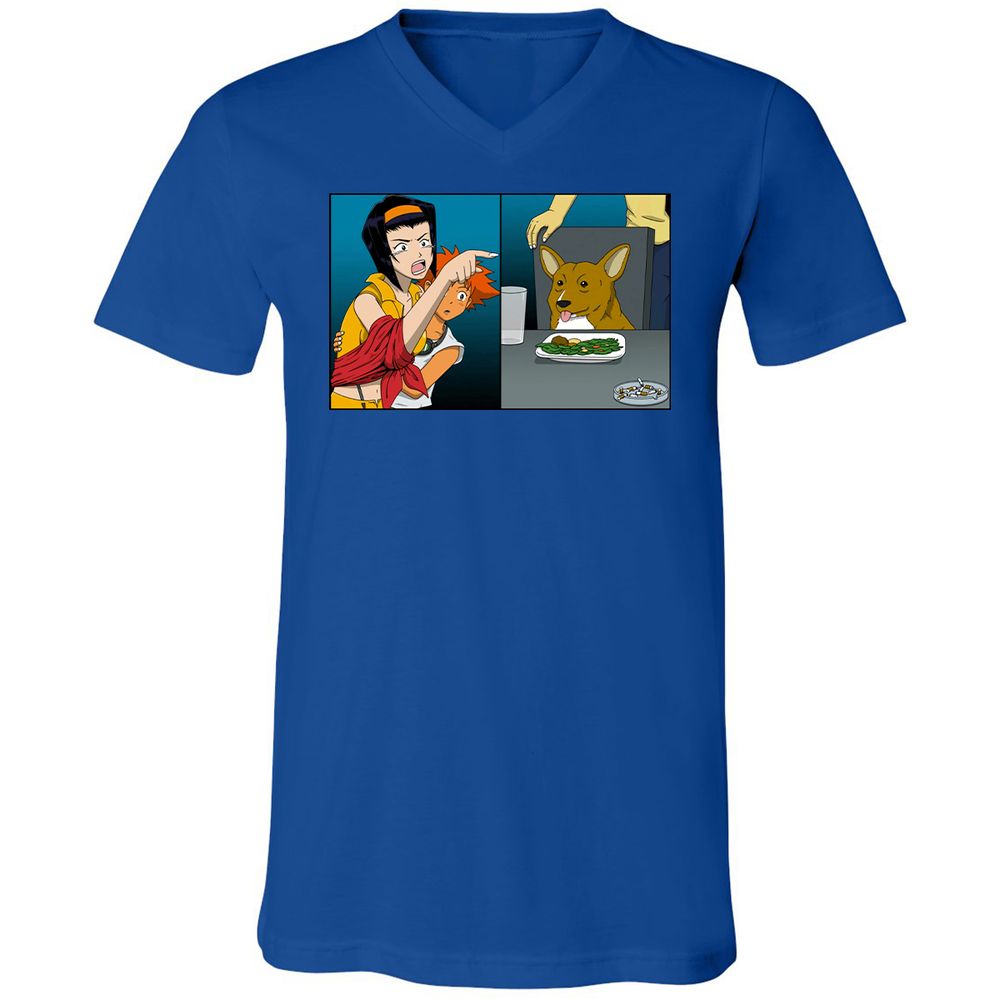 Unisex V-Neck T-Shirt - XVKXJB5G - True Royal - 4