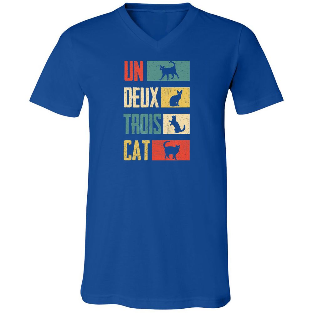 Unisex V-Neck T-Shirt - 3EXCAQLE - True Royal - 4