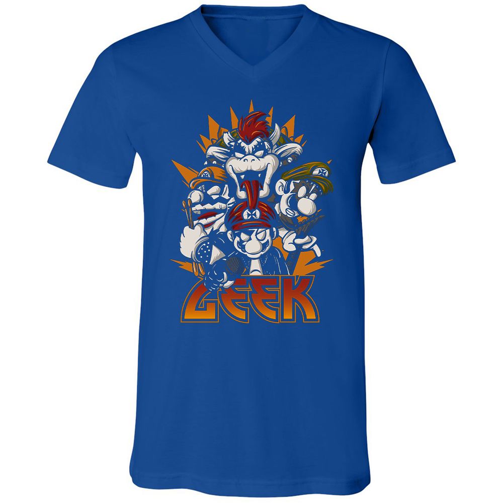 Unisex V-Neck T-Shirt - QZHASNWA - True Royal - 4