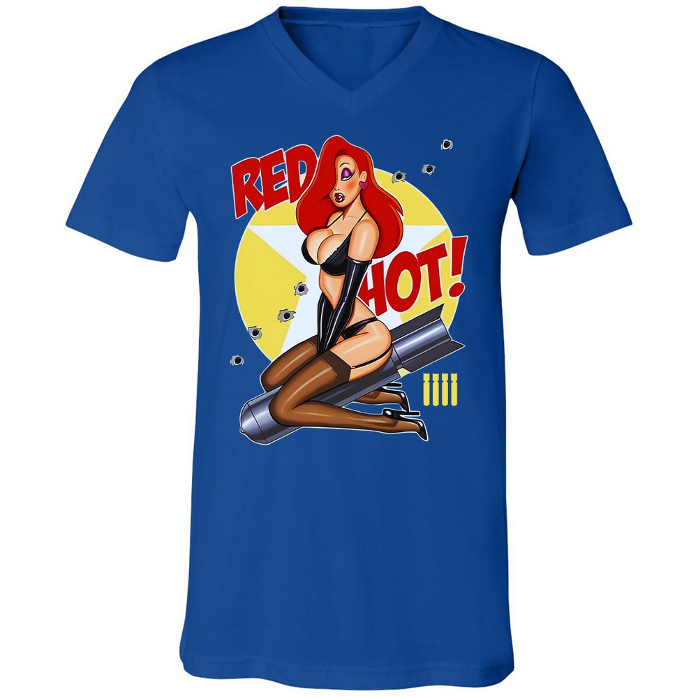 Unisex V-Neck T-Shirt - 5XTD7F13 - True Royal - 4