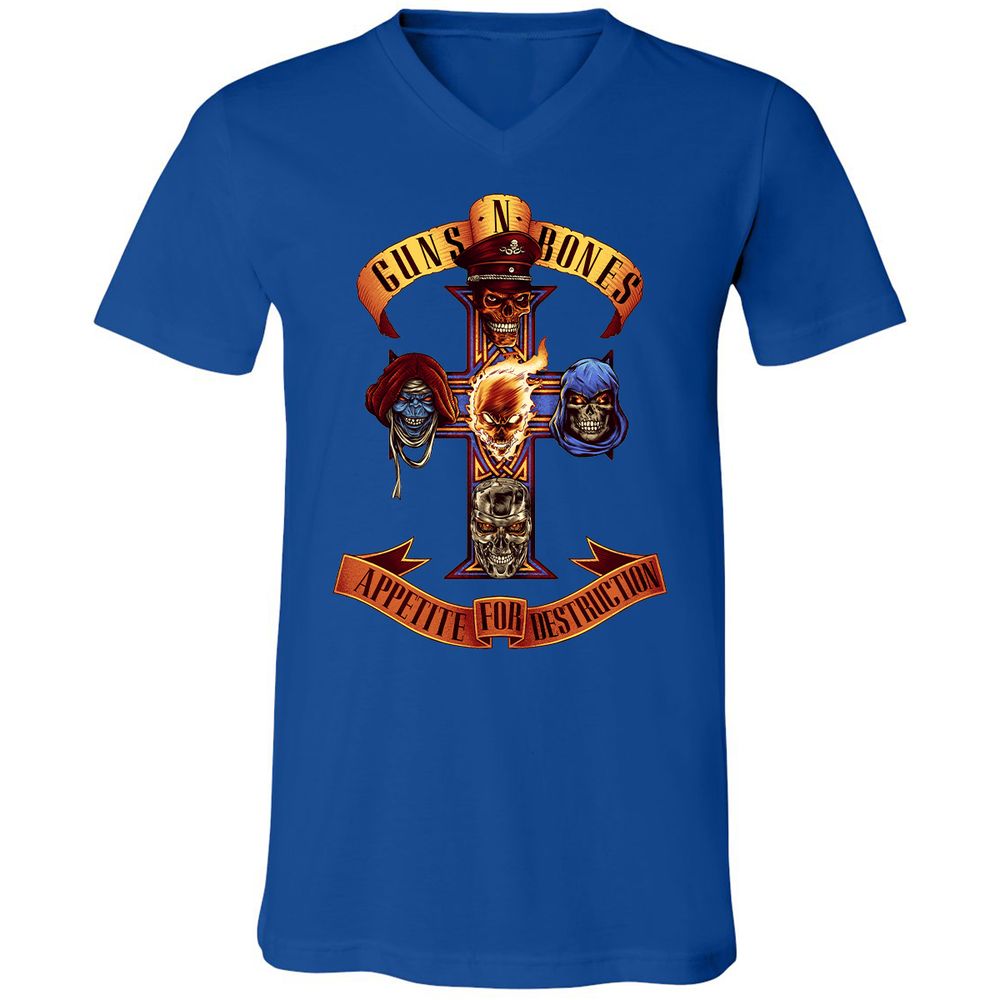 Unisex V-Neck T-Shirt - B4HSGPCG - True Royal - 4