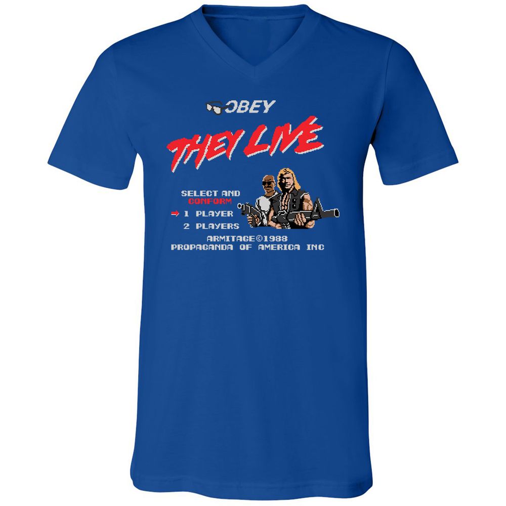 Unisex V-Neck T-Shirt - PZPZ2CQV - True Royal - 4