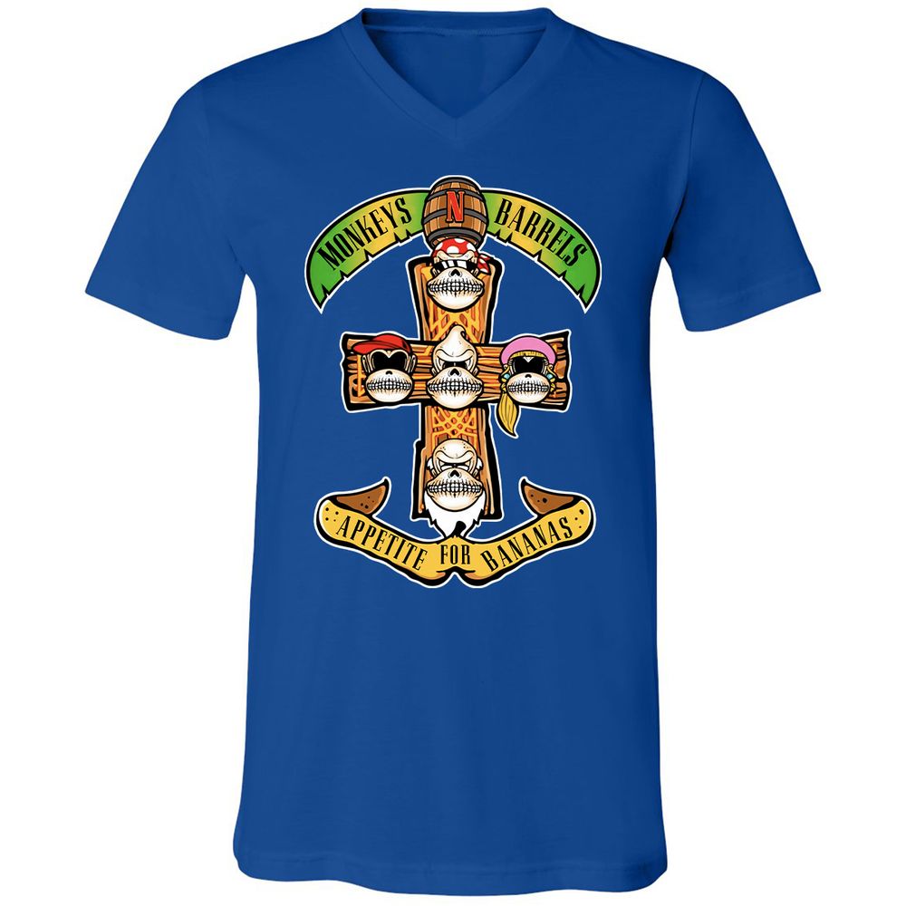 Unisex V-Neck T-Shirt - YR9YFCZ7 - True Royal - 4