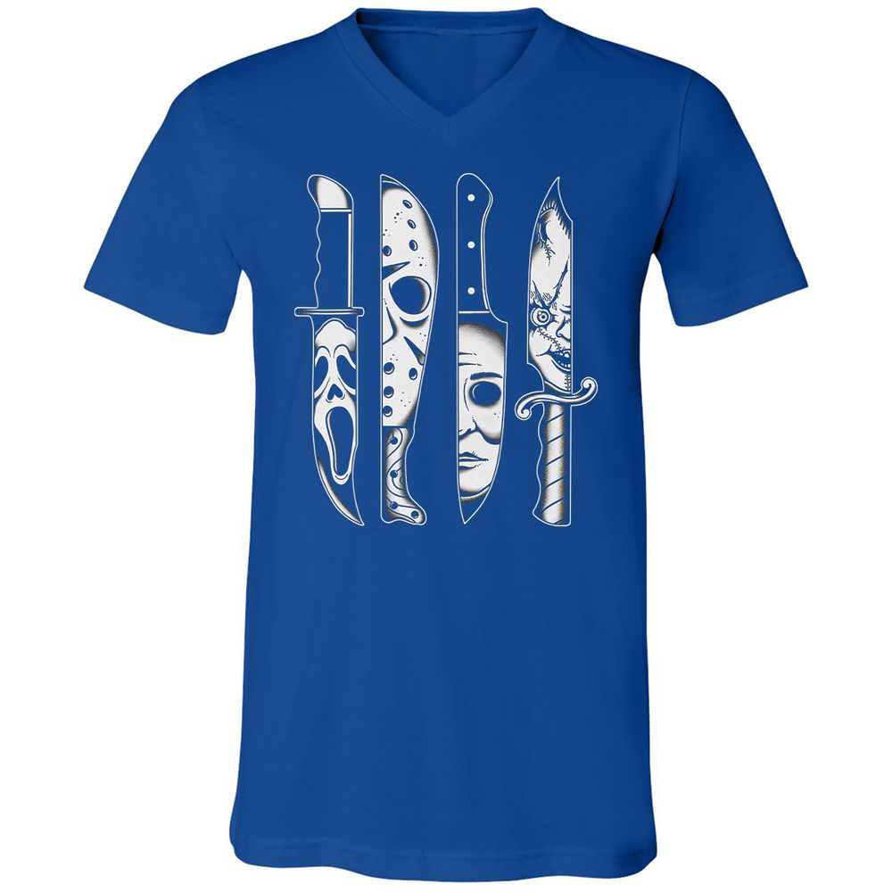 Unisex V-Neck T-Shirt - 91R624YQ - True Royal - 4