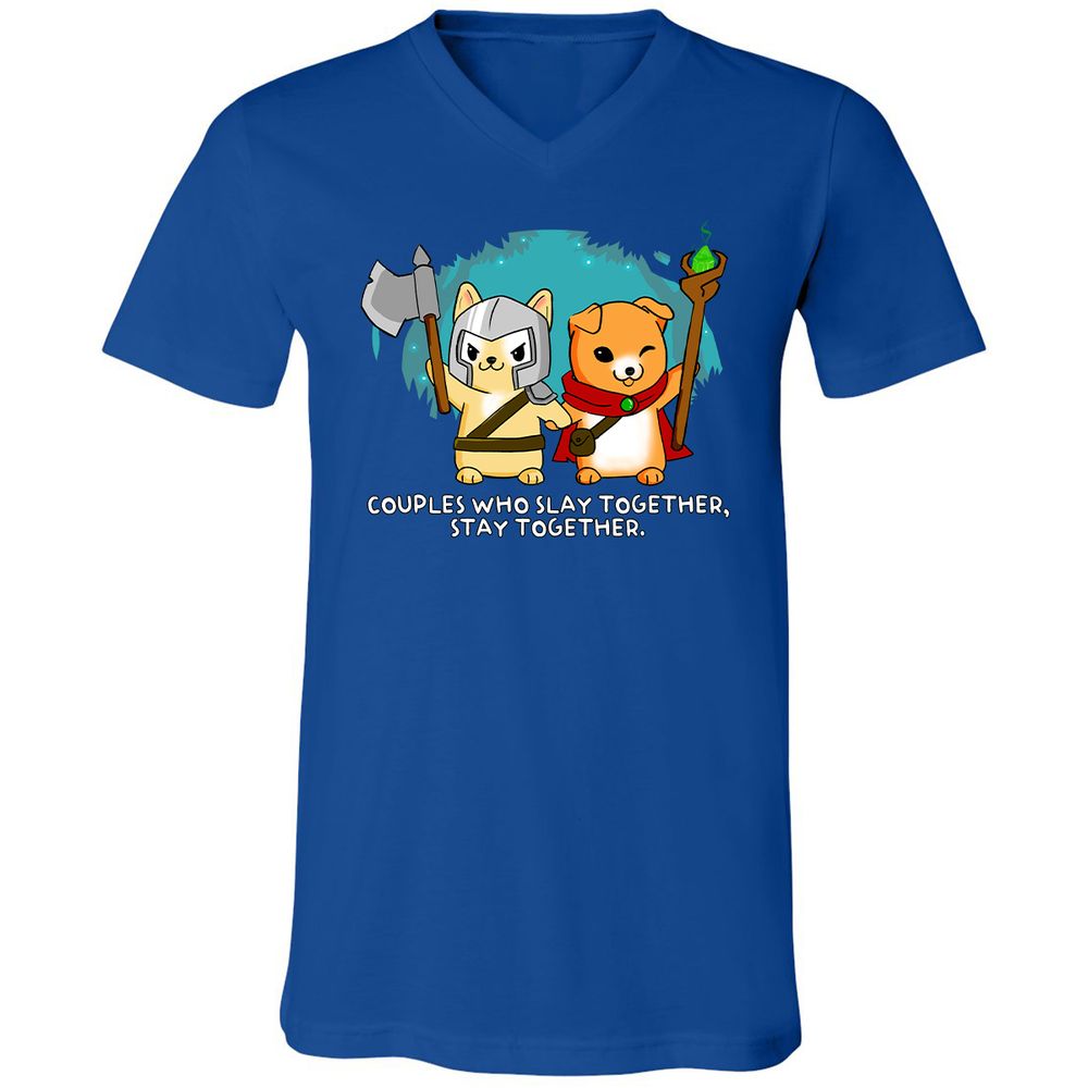 Unisex V-Neck T-Shirt - HP52UDY1 - True Royal - 4