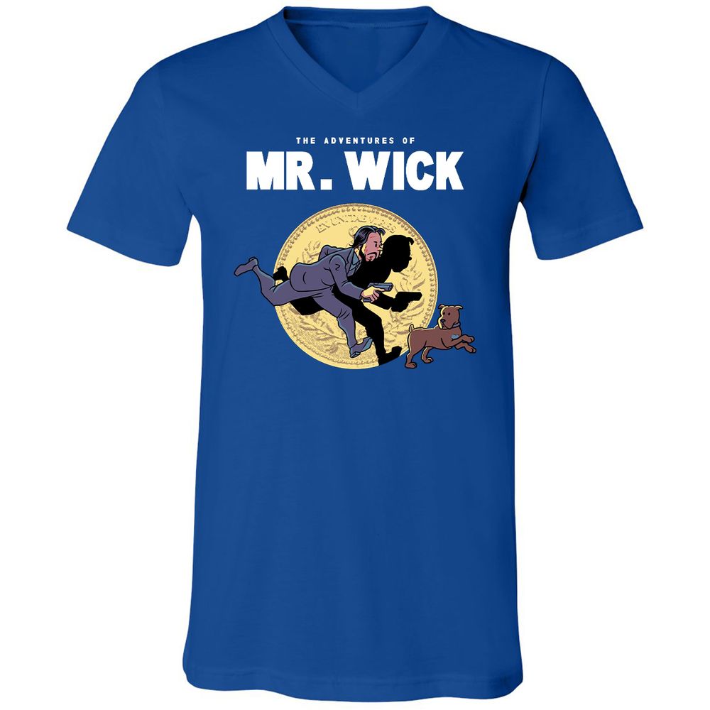 Unisex V-Neck T-Shirt - YWMFPQH7 - True Royal - 4