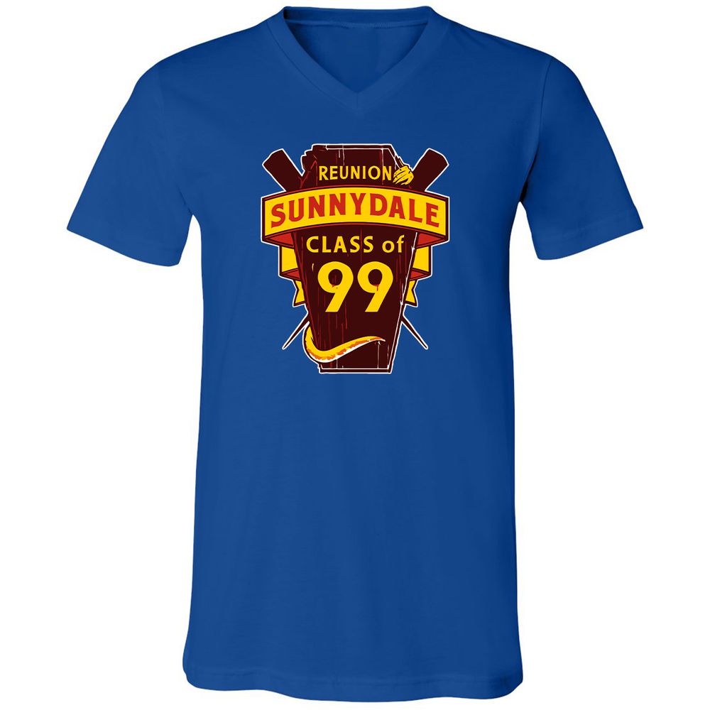 Unisex V-Neck T-Shirt - CFZ3Y9B4 - True Royal - 4