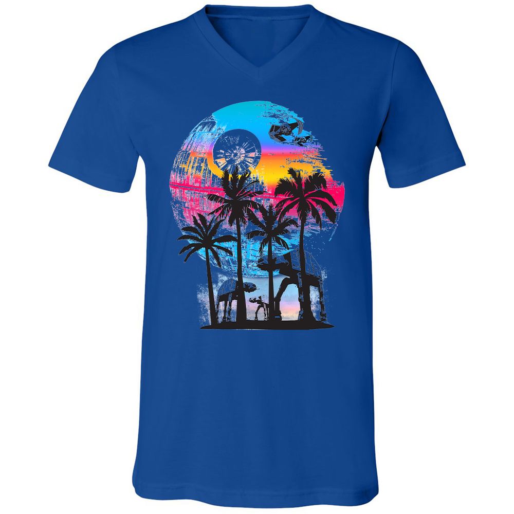 Unisex V-Neck T-Shirt - R7YBZ4DN - True Royal - 4