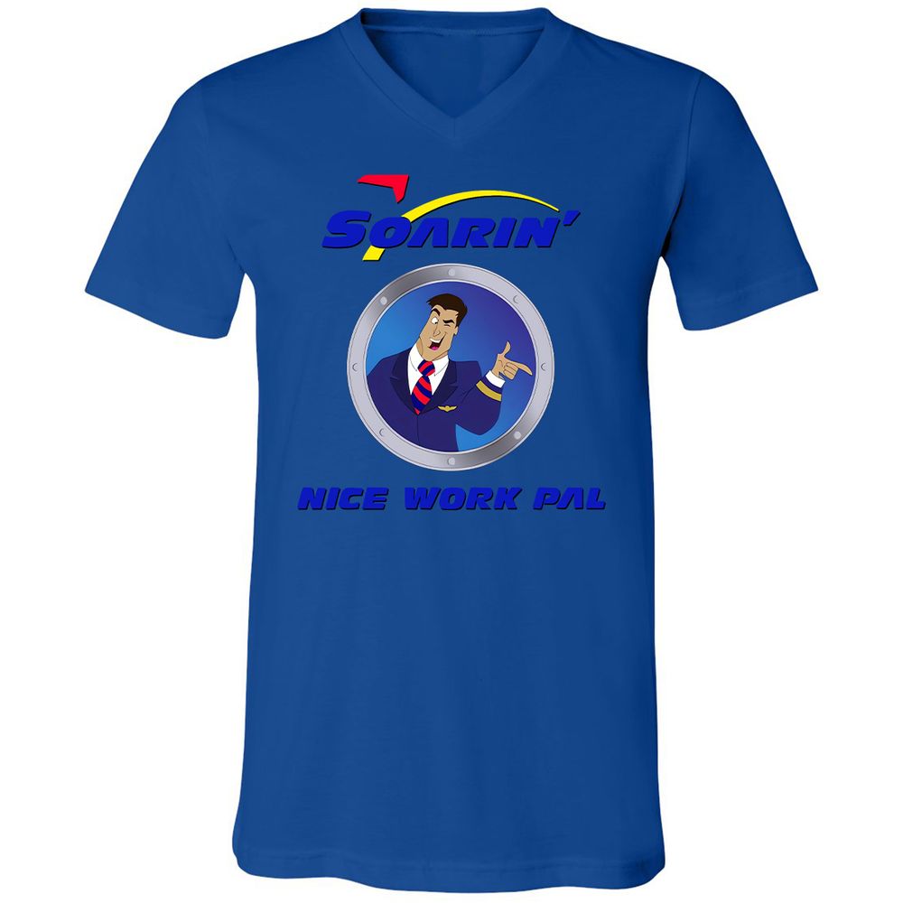 Unisex V-Neck T-Shirt - XBRFZYQP - True Royal - 4