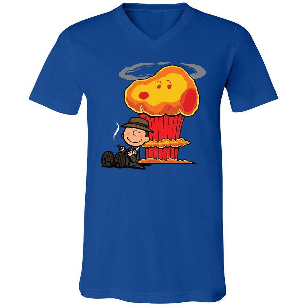 Unisex V-Neck T-Shirt - BQUSWZV5 - True Royal - 4