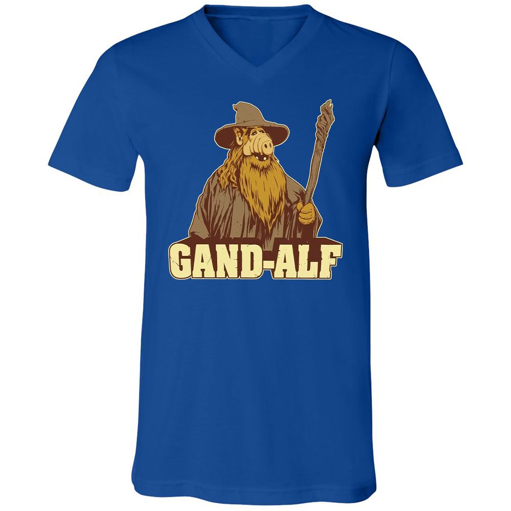 Unisex V-Neck T-Shirt - H9W4EZLQ - True Royal - 4