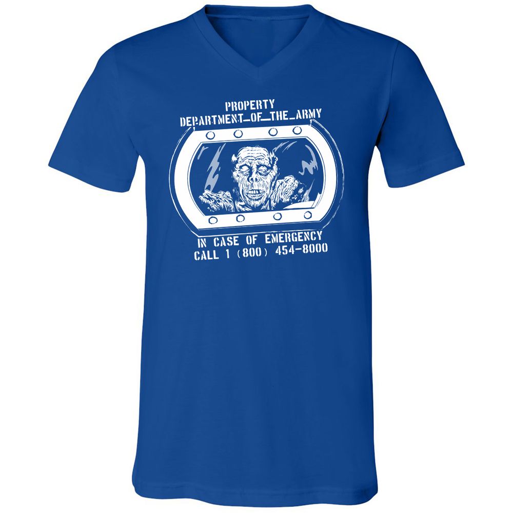 Unisex V-Neck T-Shirt - MVMGQCXR - True Royal - 4