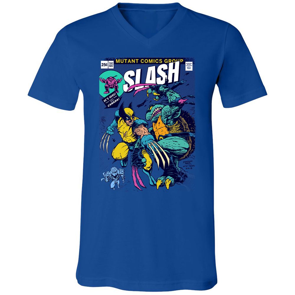 Unisex V-Neck T-Shirt - 9GPXKKDJ - True Royal - 4