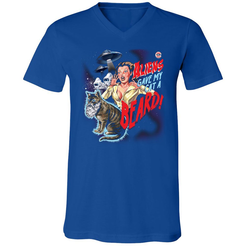 Unisex V-Neck T-Shirt - C7CU91FH - True Royal - 4