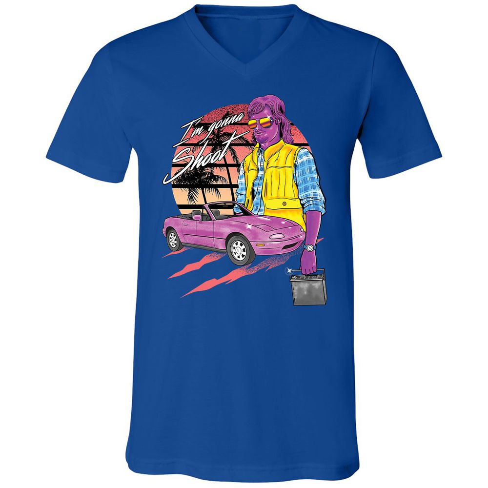 Unisex V-Neck T-Shirt - RS6WQBZ5 - True Royal - 4