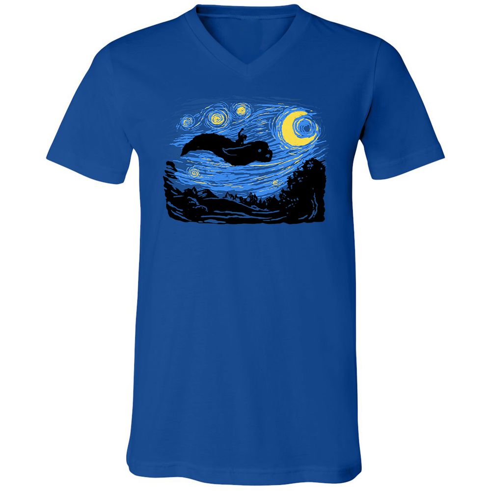 Unisex V-Neck T-Shirt - L2HUX48D - True Royal - 4