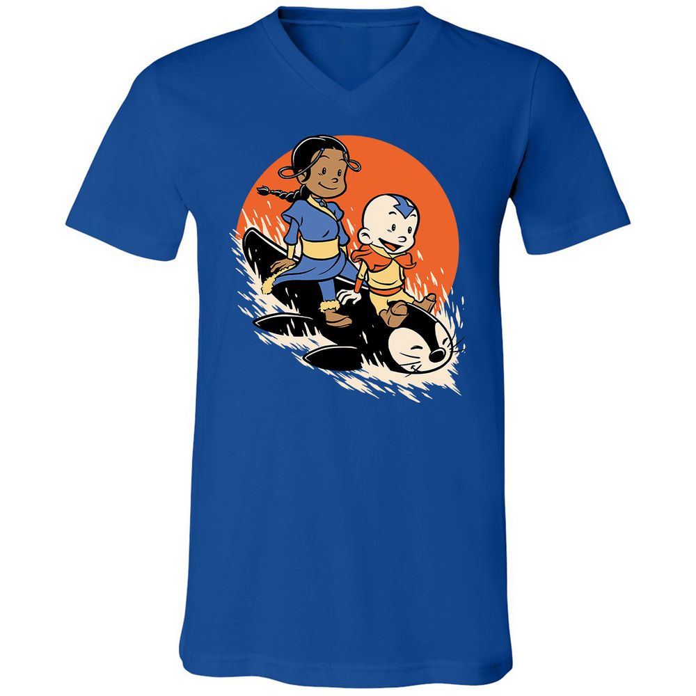 Unisex V-Neck T-Shirt - 9EGLJ1FN - True Royal - 4