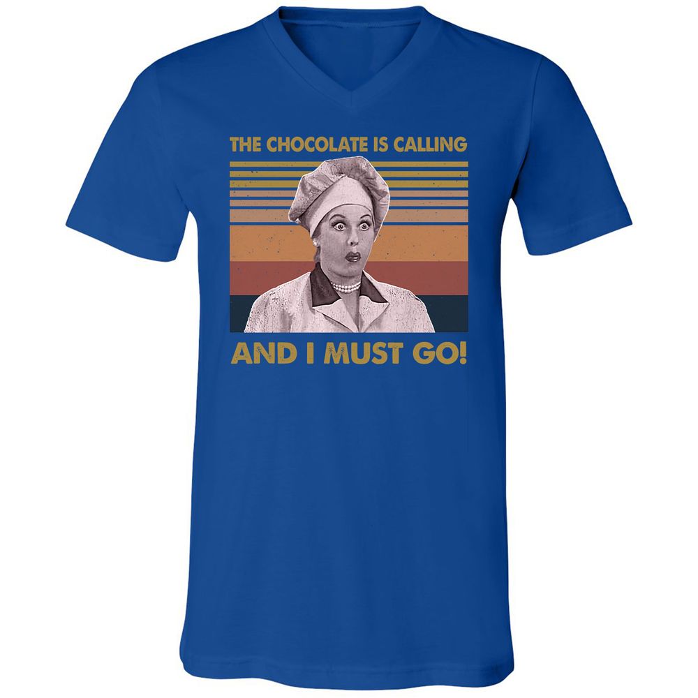 Unisex V-Neck T-Shirt - NQJJEM7R - True Royal - 4