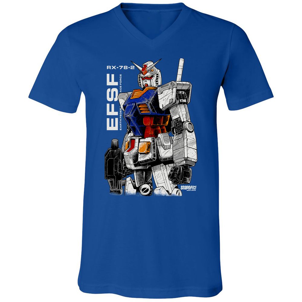 Unisex V-Neck T-Shirt - Z2ESLX2Q - True Royal - 4