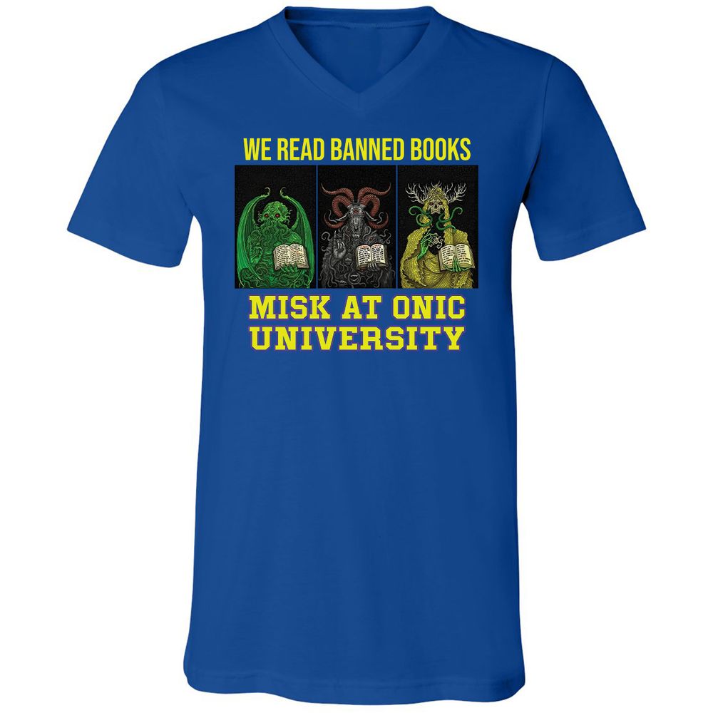 Unisex V-Neck T-Shirt - QBX7UKF6 - True Royal - 4