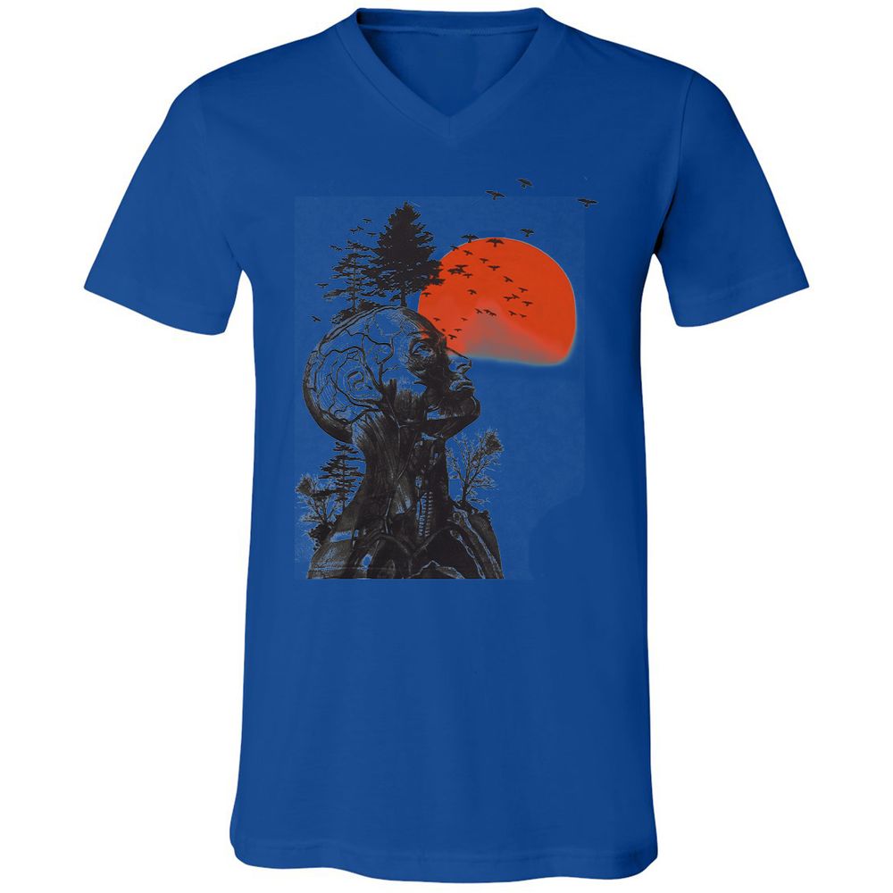 Unisex V-Neck T-Shirt - 373XTDCV - True Royal - 4