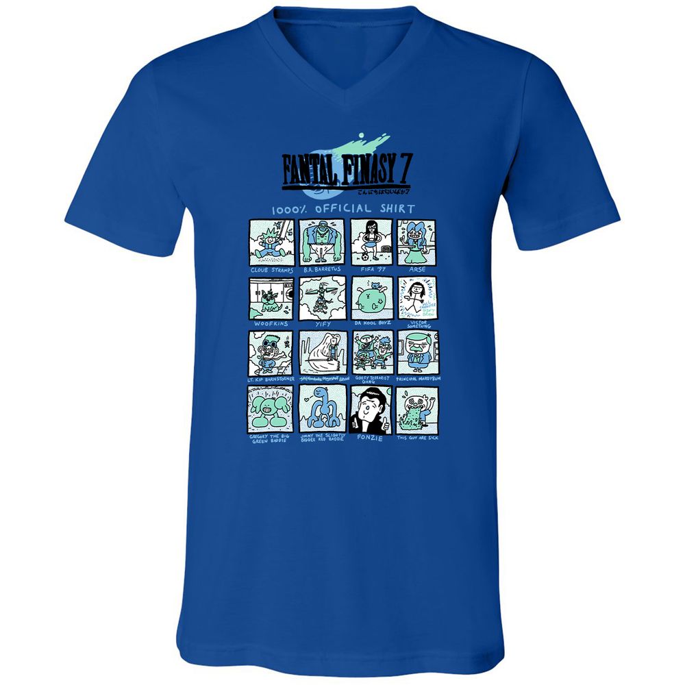 Unisex V-Neck T-Shirt - RRKAWG9L - True Royal - 4