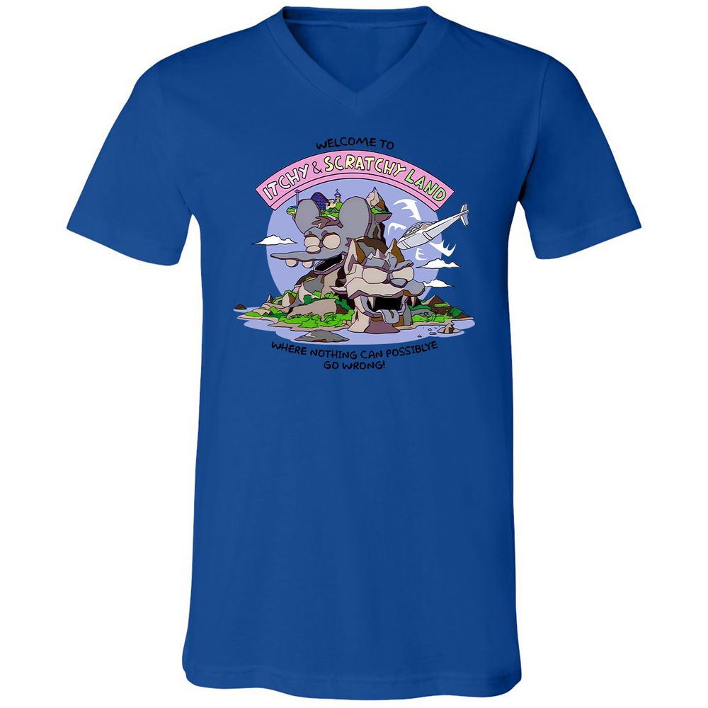 Unisex V-Neck T-Shirt - H6RRC4M5 - True Royal - 4