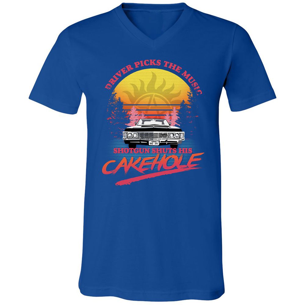 Unisex V-Neck T-Shirt - BB5UDQZY - True Royal - 4