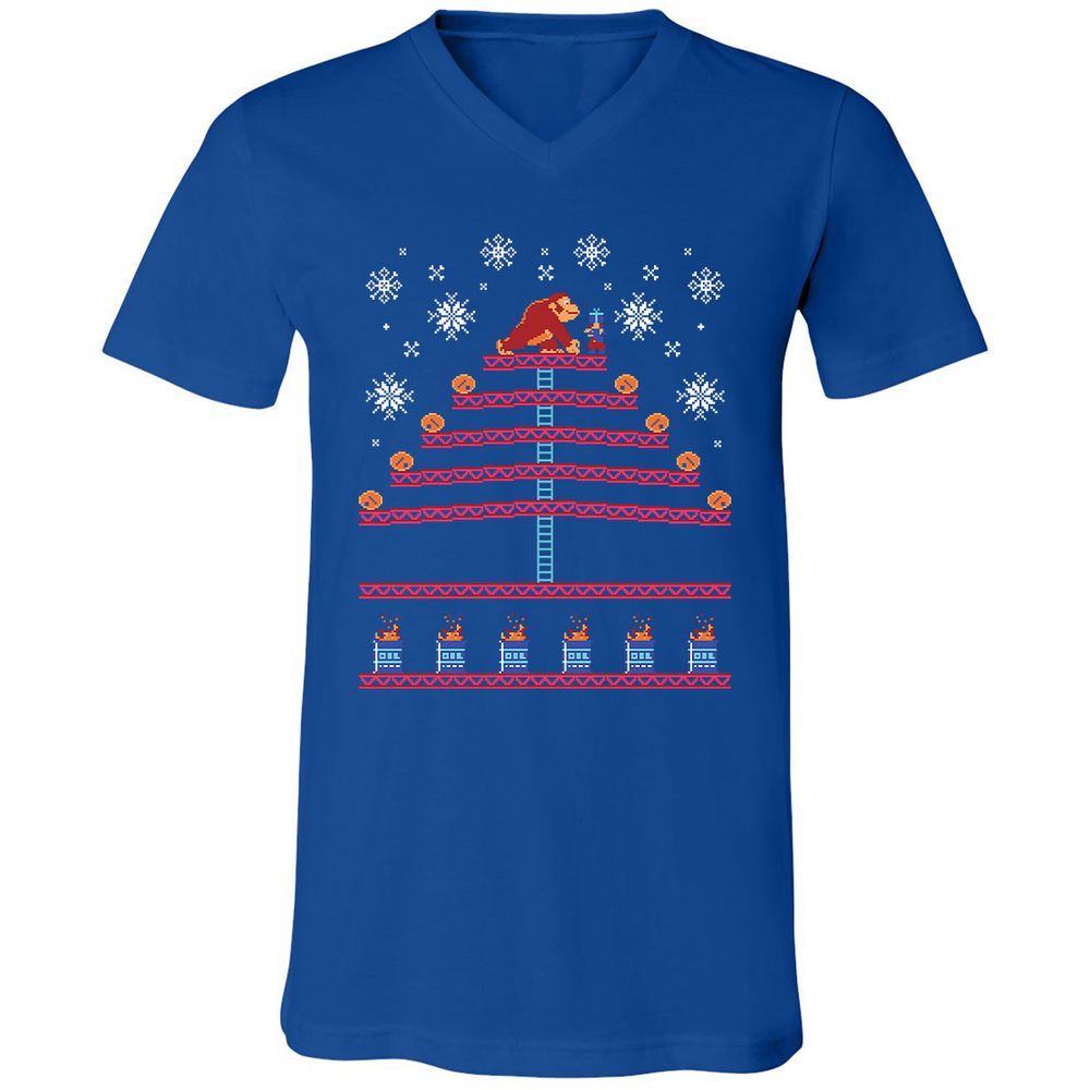 Unisex V-Neck T-Shirt - KQKNH9ZD - True Royal - 4