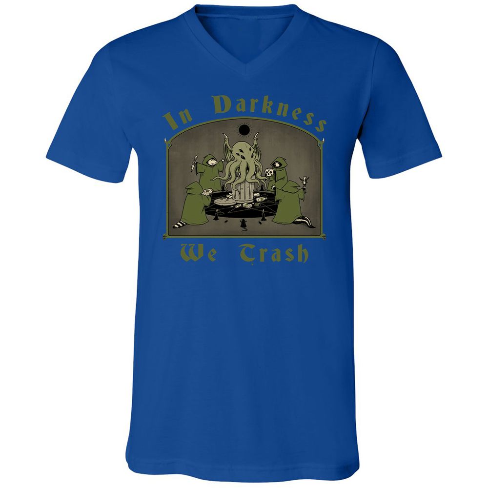 Unisex V-Neck T-Shirt - QNG7V1YQ - True Royal - 4