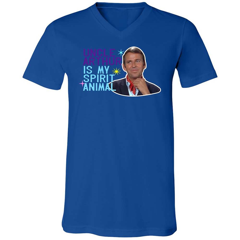 Unisex V-Neck T-Shirt - QBVG3XTZ - True Royal - 4