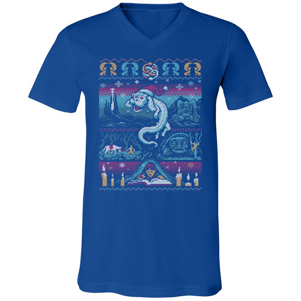 Unisex V-Neck T-Shirt - 9ZKDRY92 - True Royal - 4