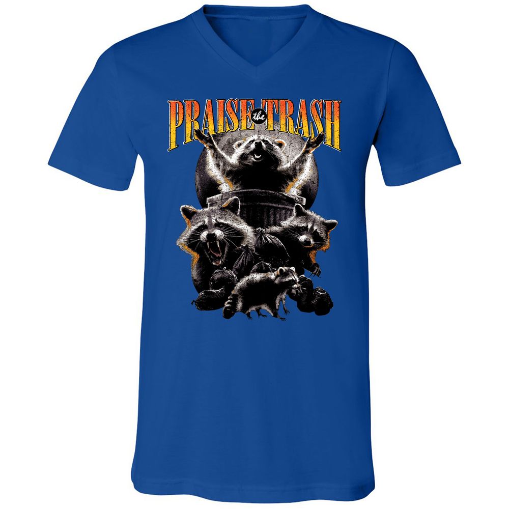 Unisex V-Neck T-Shirt - 14KXGNQQ - True Royal - 4