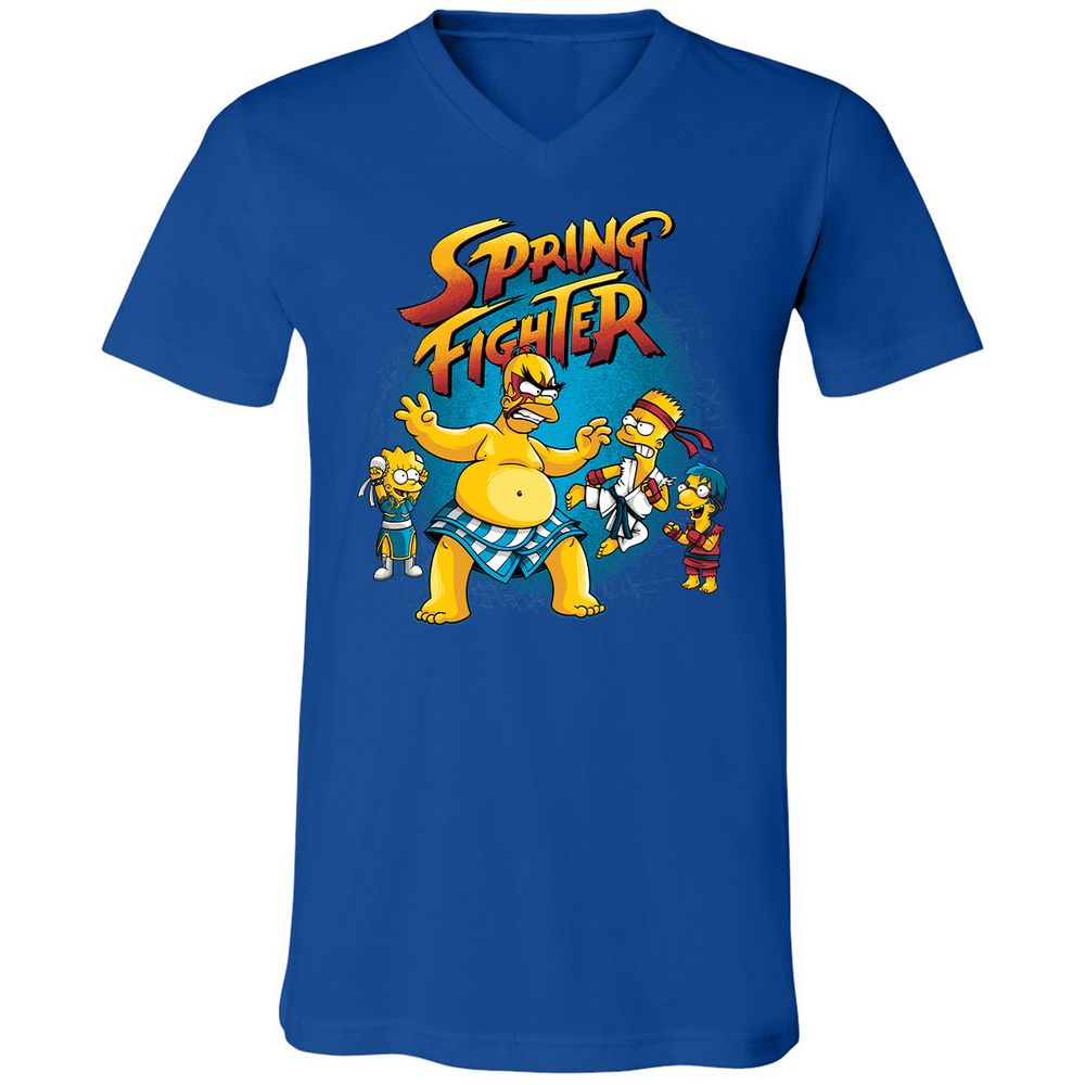 Unisex V-Neck T-Shirt - 7K9YBQ6Z - True Royal - 4