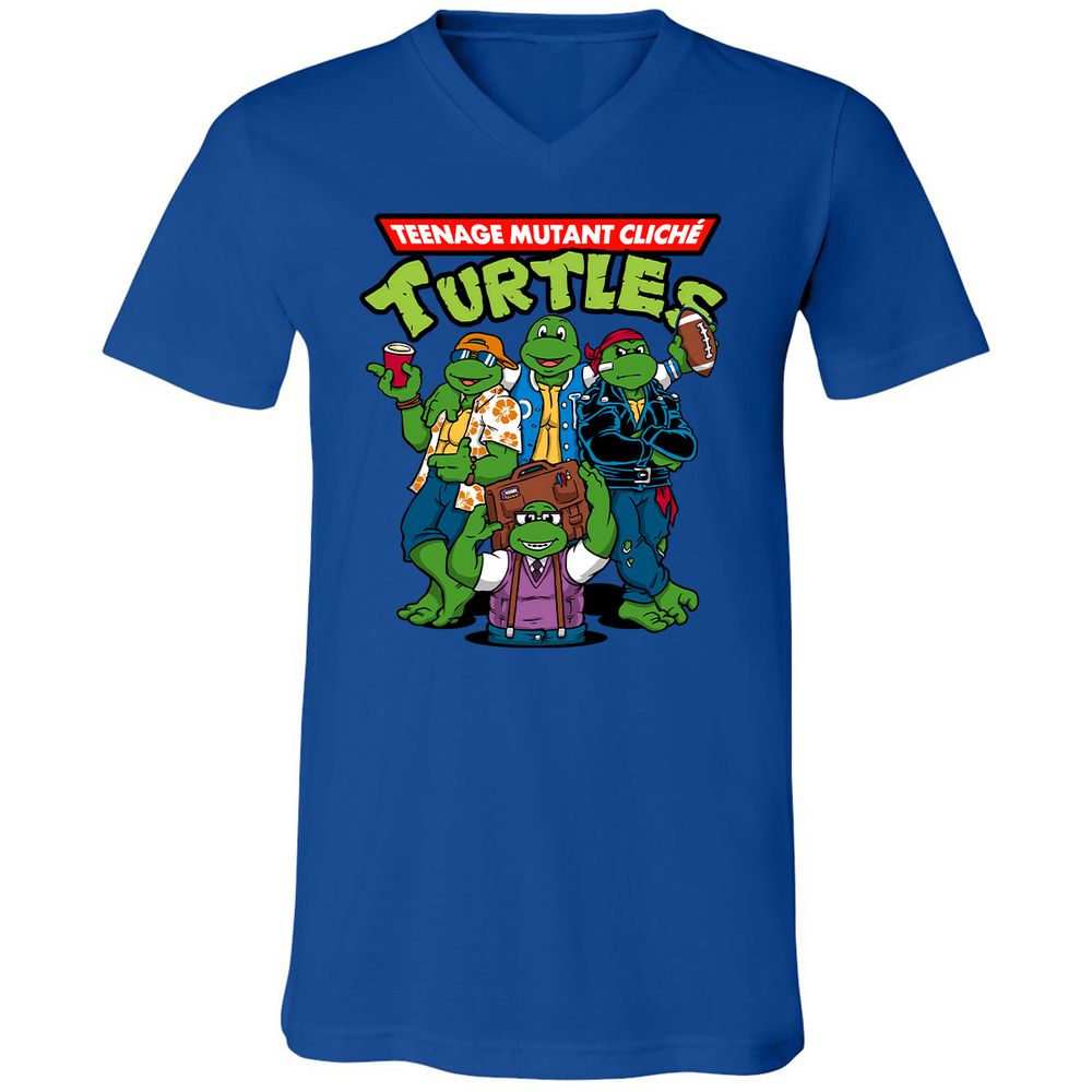 Unisex V-Neck T-Shirt - 3LPKZAGZ - True Royal - 4