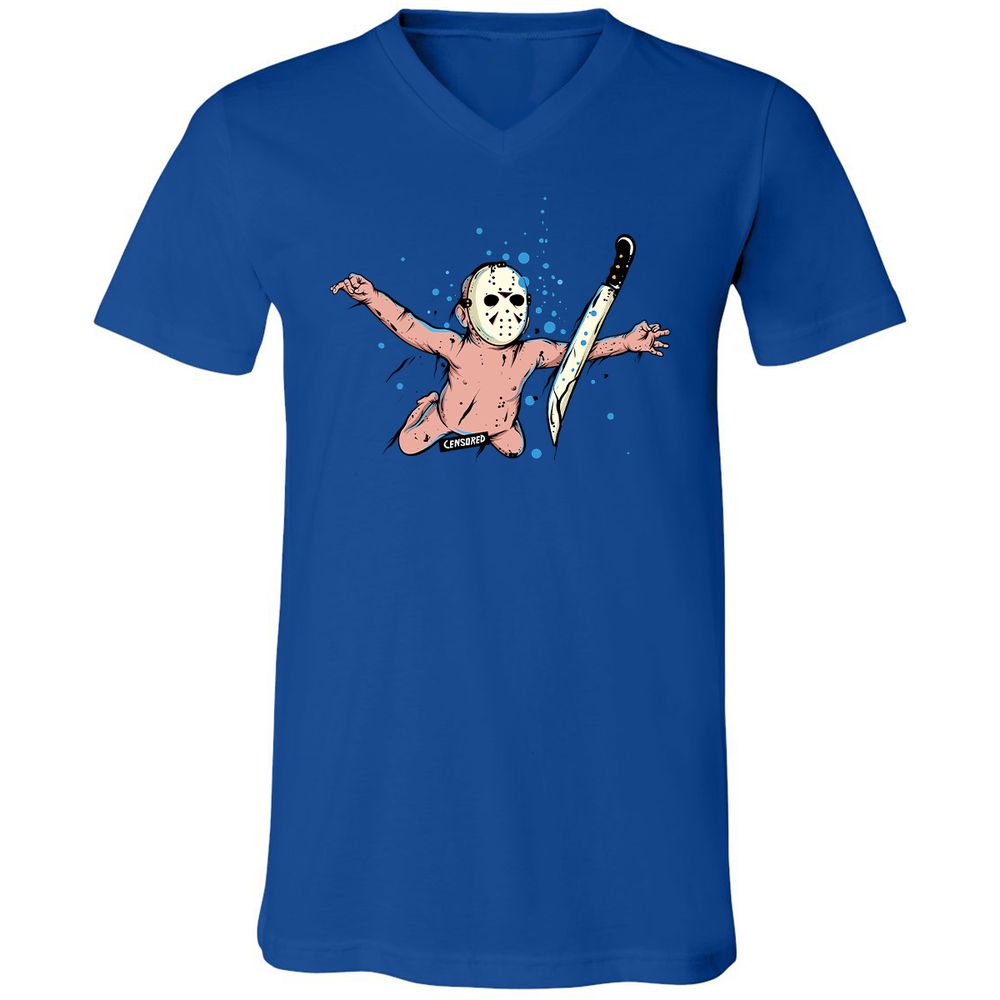 Unisex V-Neck T-Shirt - YQJW9ASS - True Royal - 4