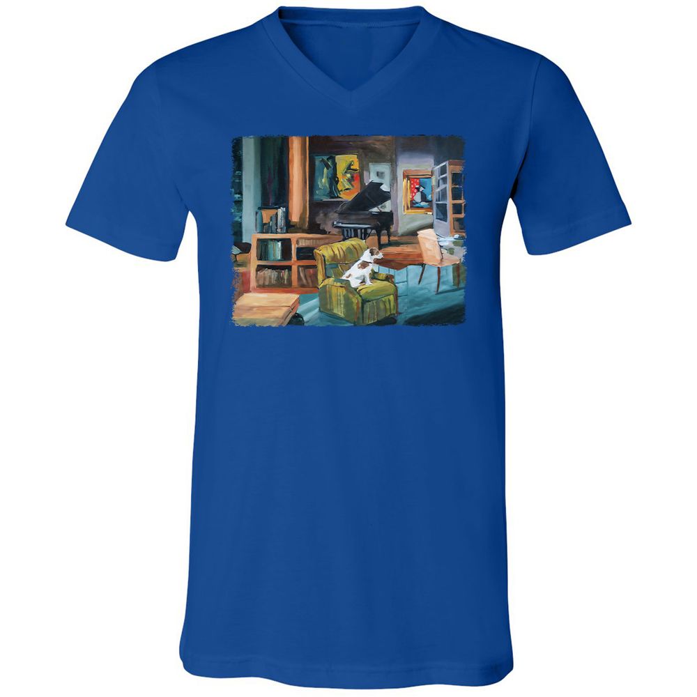 Unisex V-Neck T-Shirt - 4ZWWBKKG - True Royal - 4