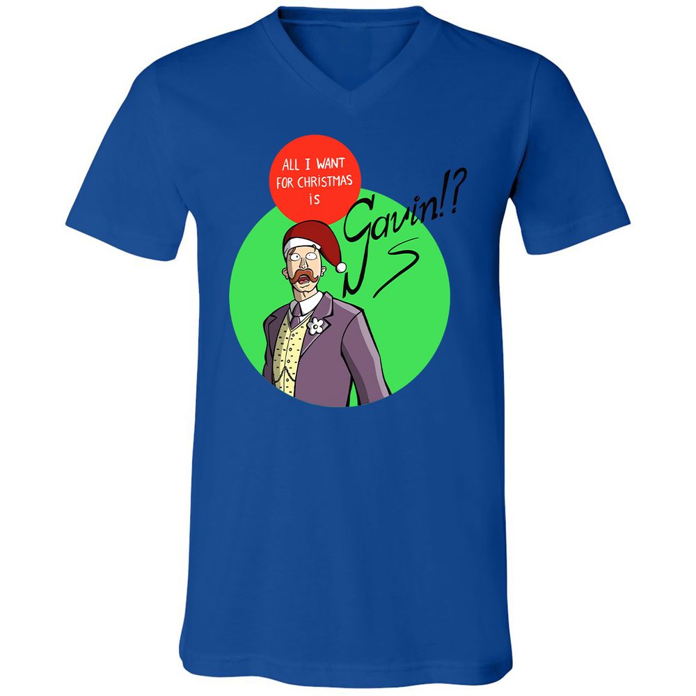 Unisex V-Neck T-Shirt - 6T6VDAM3 - True Royal - 4
