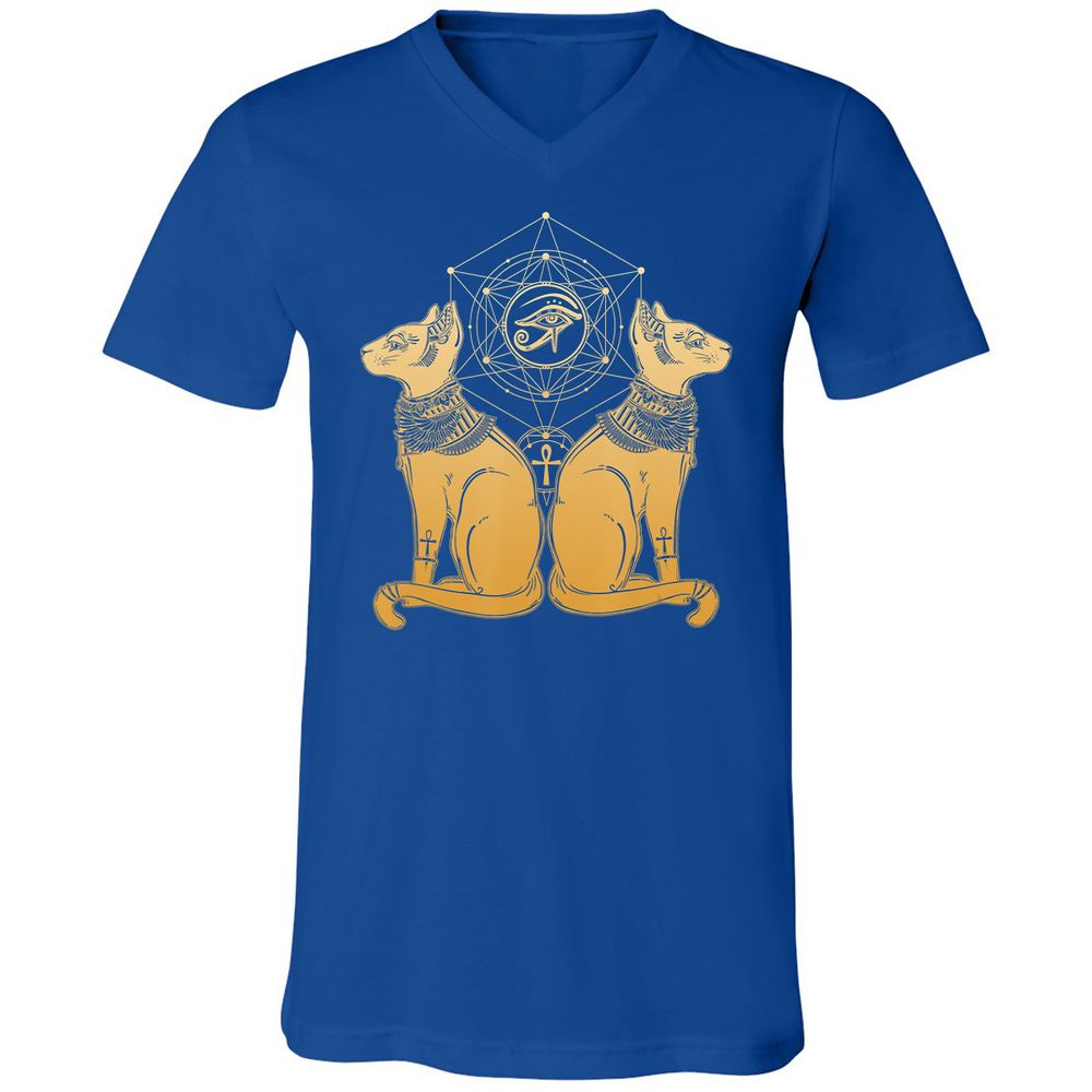 Unisex V-Neck T-Shirt - VLDGSY9W - True Royal - 4
