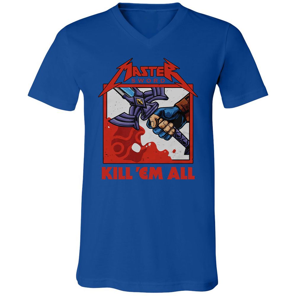 Unisex V-Neck T-Shirt - KDNRBUK7 - True Royal - 4